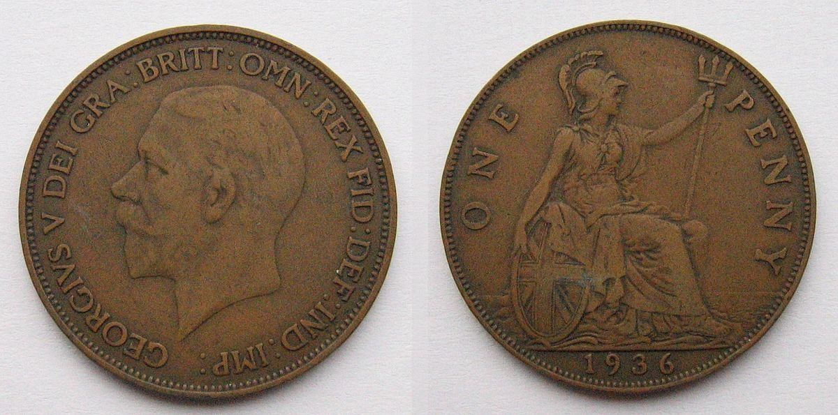 Alle Münzen: 1 Penny Grossbritanien 1936 – Gebraucht aus Kriens von TSCH1