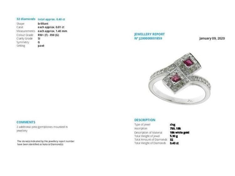Ringe: Bague en or blanc avec Diamant et Rubis – Neu (gemäss Beschreibung) aus St-Léonard von wric48 3