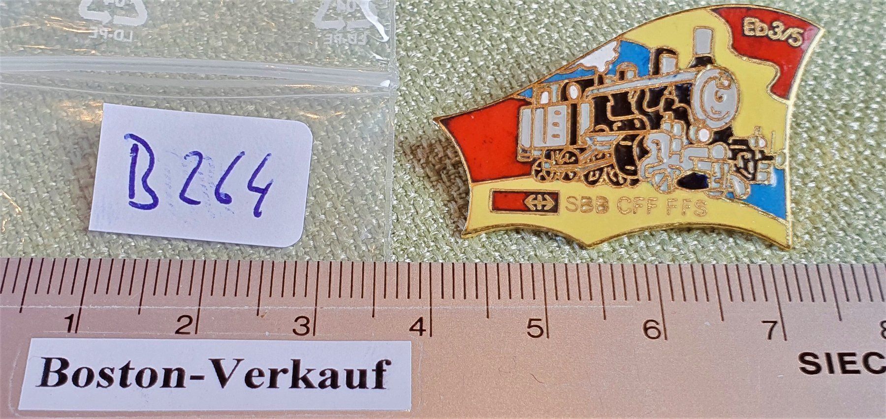 Placchette & Badge: B264 - Pin SBB CFF FFS Lokomotive Eb 3/5 – Usato da Reinach BL venduto da Boston-Verkauf 2