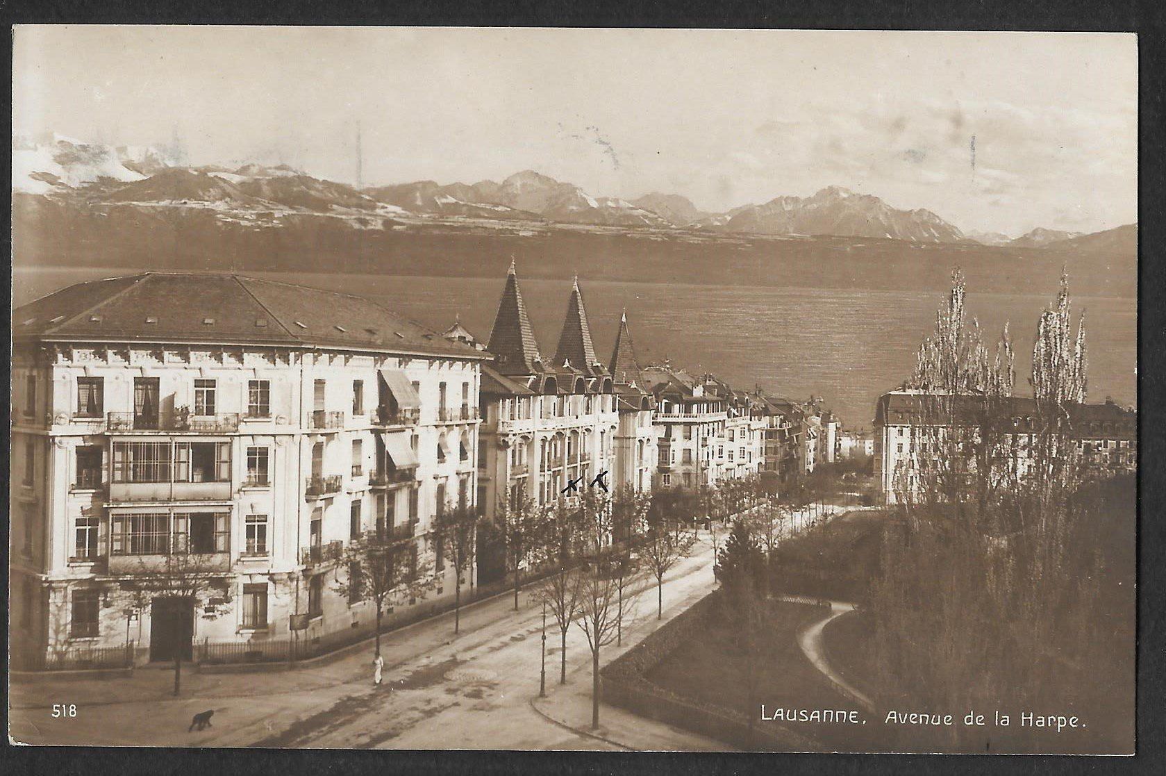 Cartoline postali: Lausanne Avenue de la Harpe – Usato da Olten venduto da clotaldi