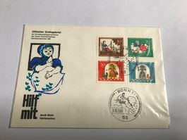 briefmarke, ganzsache 3.10.1967, hilf mit deutschland