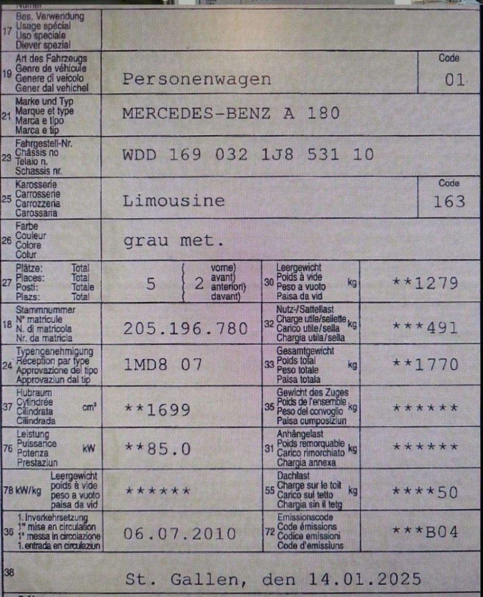 Mercedes-Benz Automobili: Mercedes-Benz A 180 Avantgarde – Usato da St. Gallen venduto da haf_c68g 6