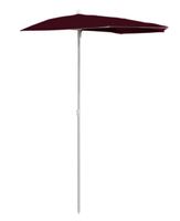 vidaXL Halb-Sonnenschirm mit Mast 160x80 cm Bordeauxrot