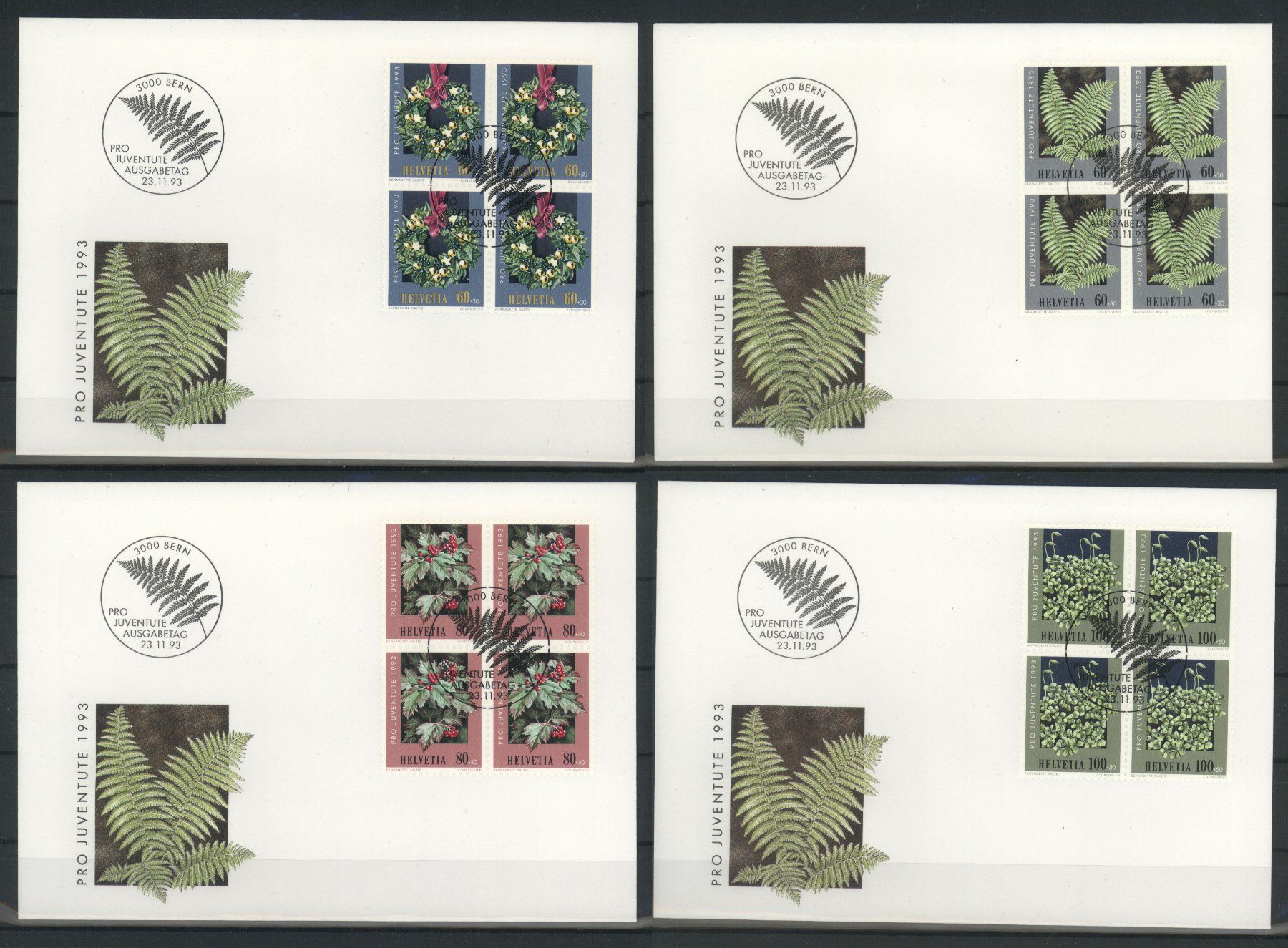 Tutti i francobolli: 1993, FDC, Pro Juventute, Viererblöcke – Usato da Willisau venduto da Vollstempel