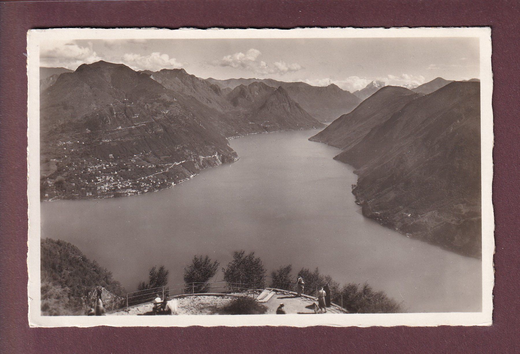 Cartoline postali: MONTE BRE e sfondo di Porlezza - 1936 – Usato da Pully venduto da nicecards