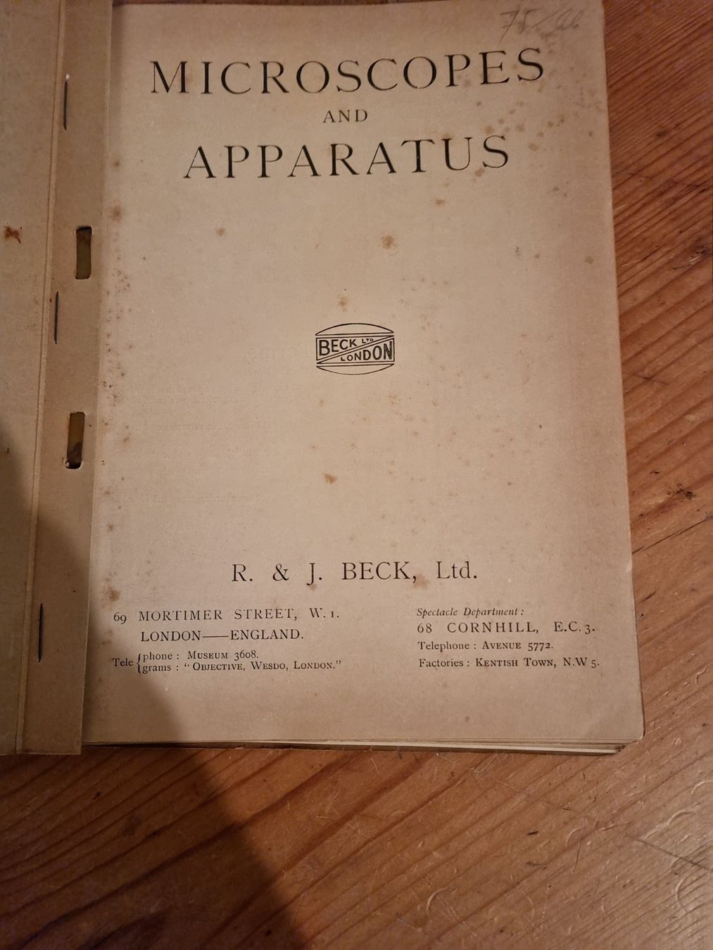 Microscopi: Microscope Katalog Beck LTD London um 1900 – Usato da Trachslau venduto da post35 1