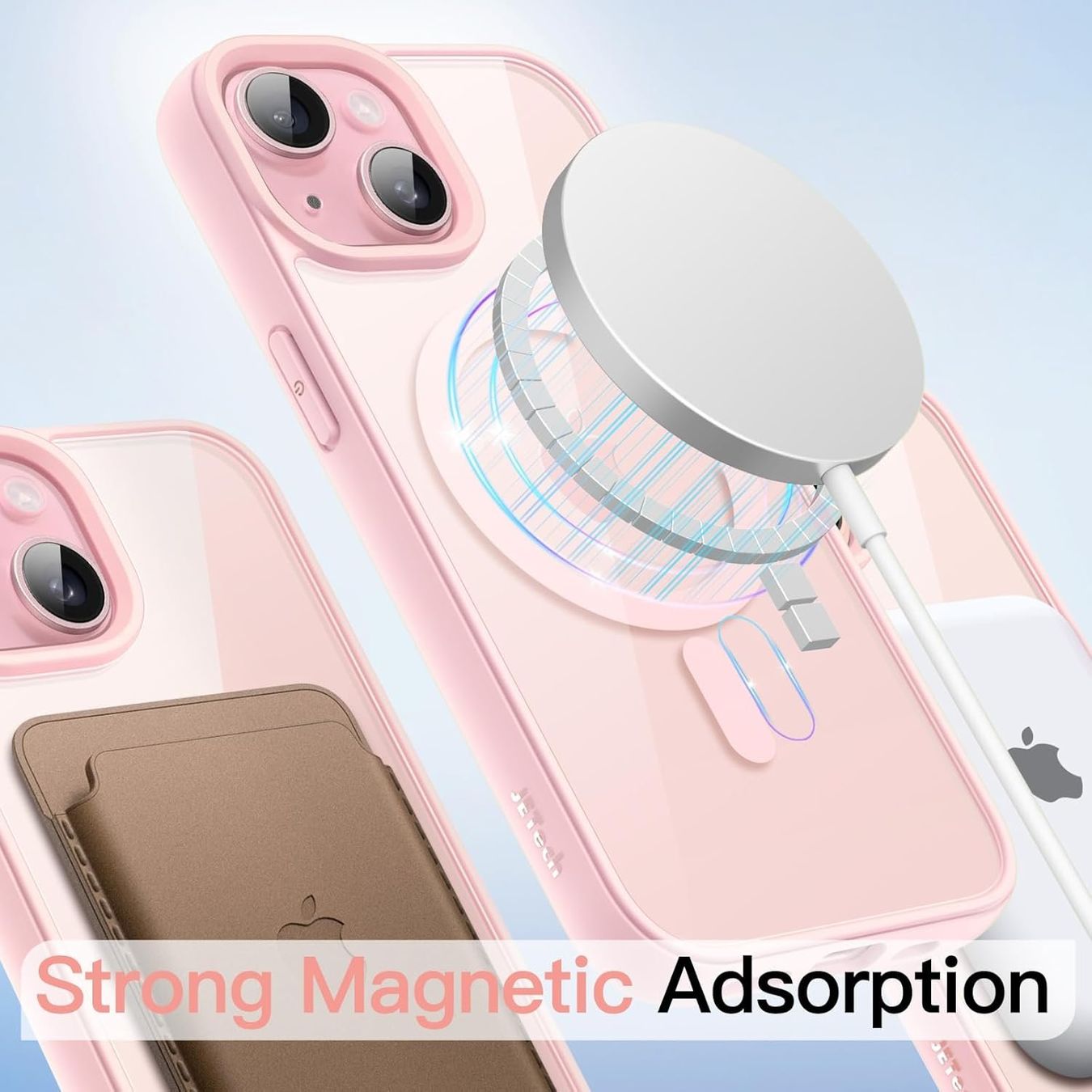 Apple Cover & Protezioni schermo: iPhone 15 Huelle Transparent Rosa mit MagSafe Ring – Usato da Meilen venduto da Zen25 1