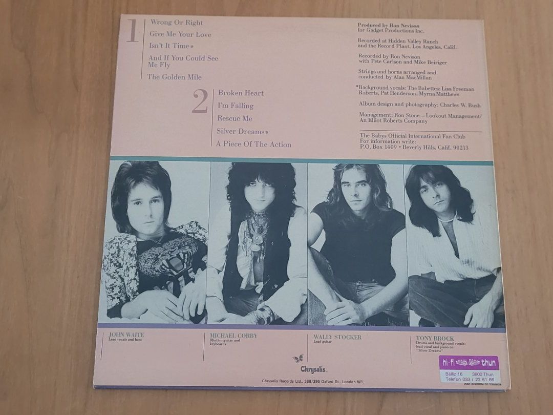 Schallplatten: LP   The Babys – Gebraucht aus Martigny von MZ-67 1