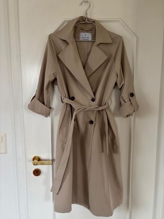 stoffmantel beige von stradivarius, gr. xs - nie getragen