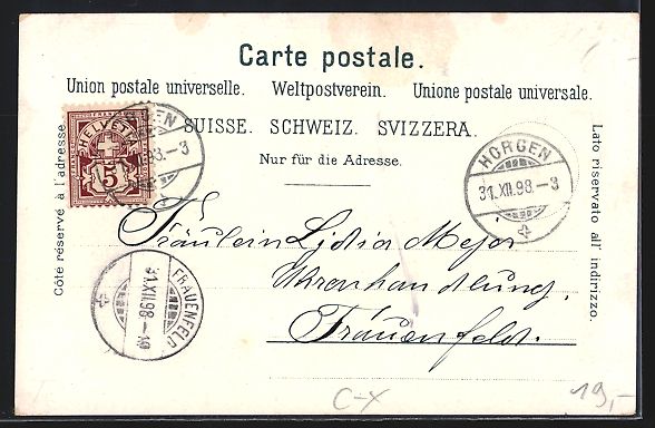 Cartoline postali: Litho Horgen, Secundarschule, Protest. u – Usato da Berlin venduto da bartko-reher 1