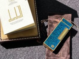 Dunhill Rollagas Blue Marble Gold-Plated, Pristine Condition