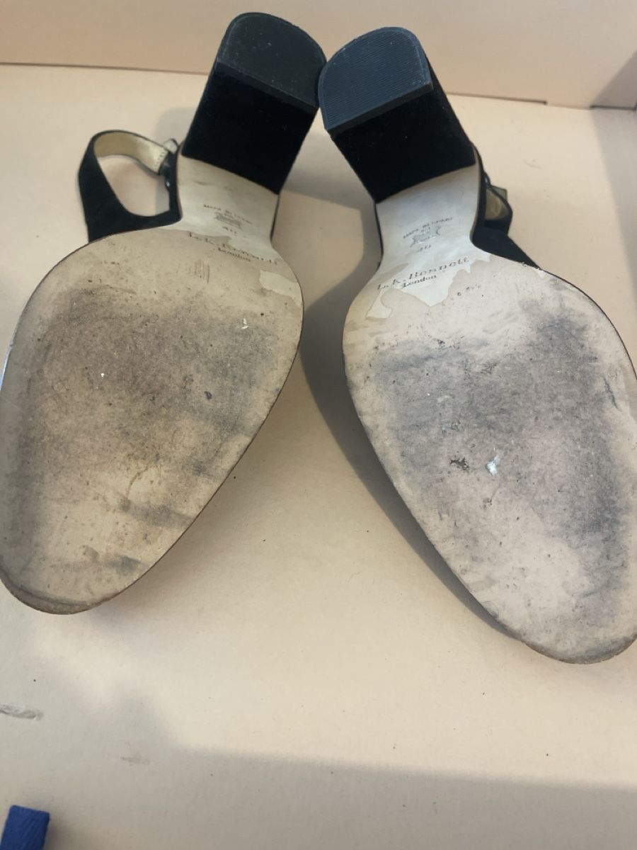 Damenschuhe: Slingback L.K. Bennett en daim noir, 40 – Gebraucht aus GENEVE von Myrtille8 6