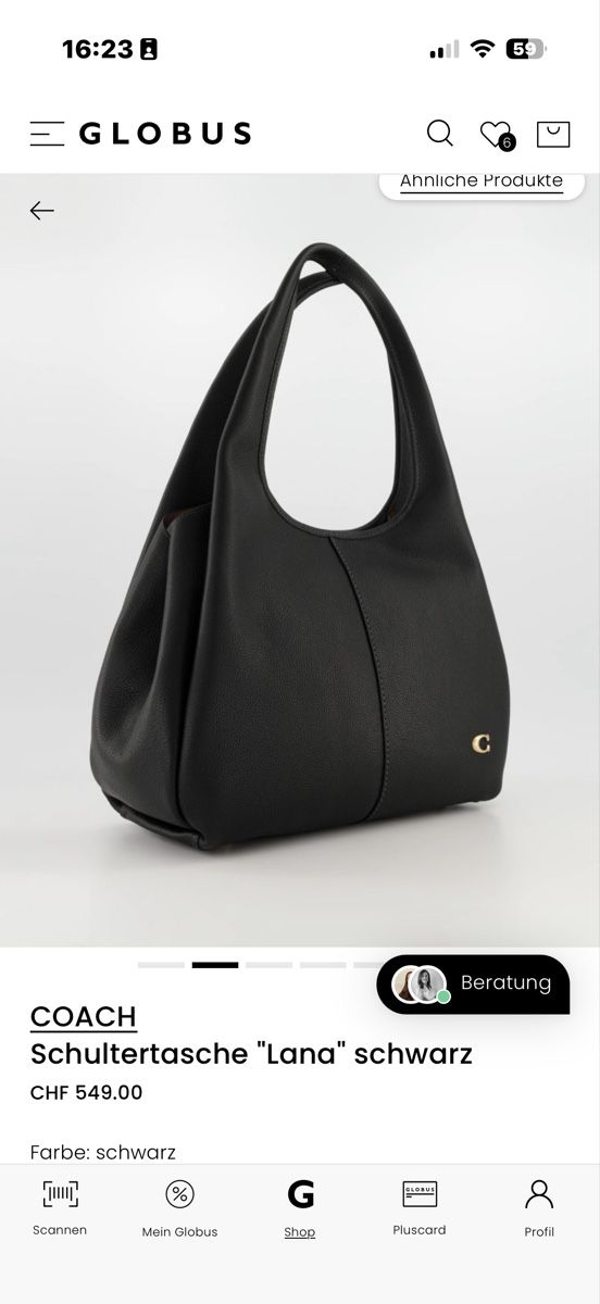 Coach Taschen für Damen: Schultertasche von Coach, Modell Lana, neuwertig, schwarz – Neu (gemäss Beschreibung) aus Fraubrunnen von curly011 1