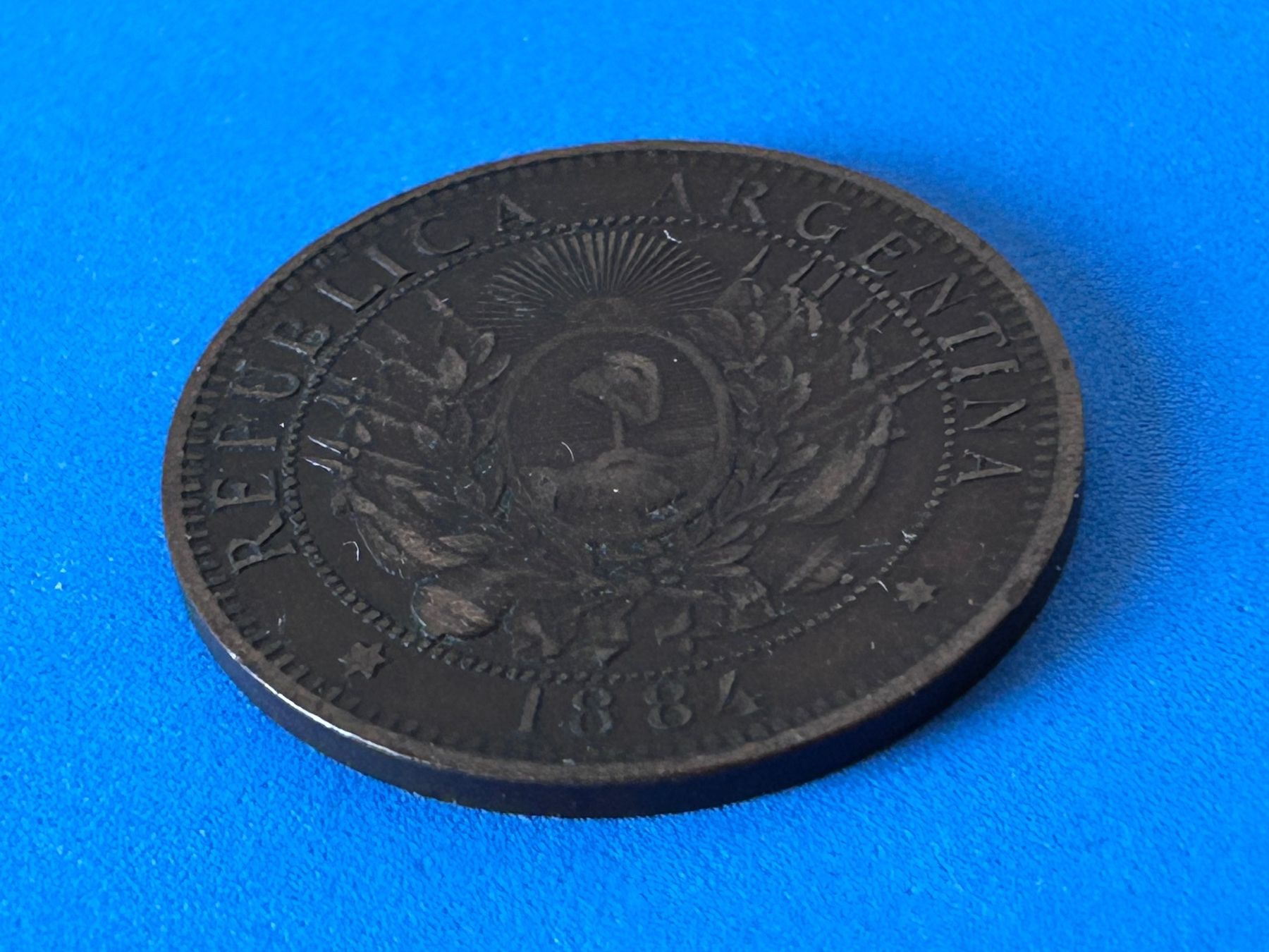 Tutti le monete: Argentina - 2 Centavos 1884 – Usato da Corcelles NE venduto da AJKader 3