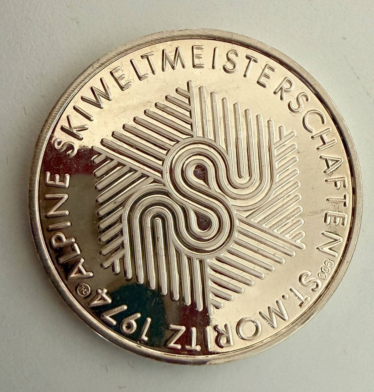 Medaglie: Medaille Skiweltmeisterschaften St. Moritz 1974 – Usato da Samedan venduto da Gischpel25 1