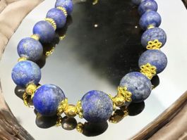 Unikat 💎  Handgefertigte Lapislazuli-kette, 18 K vergoldet