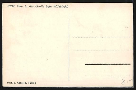 Ansichtskarten: AK Wildkirchli, Altar in der Grotte – Gebraucht aus Berlin von bartko-reher 1