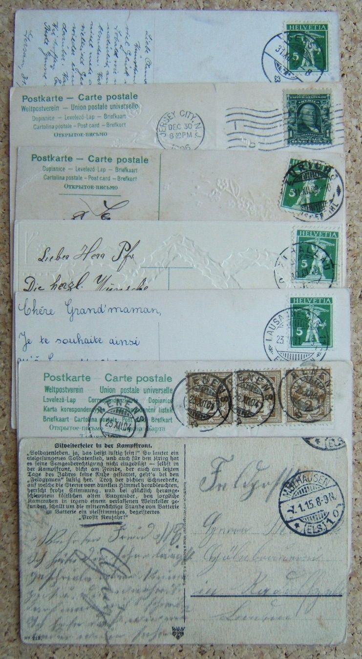 Cartoline postali: 7 AK BONNE ANNÉE / NEUJAHR – Usato da Brunnen venduto da Nonne04 3