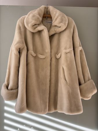 Mantel Webpelz off-white
