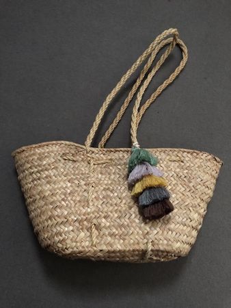 Mini Bast Stroh Tasche