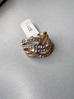 Ring goldfarben mit Steinen Groesse 19 neu