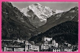 Interlaken gel 1955 und die Jungfrau 4166m