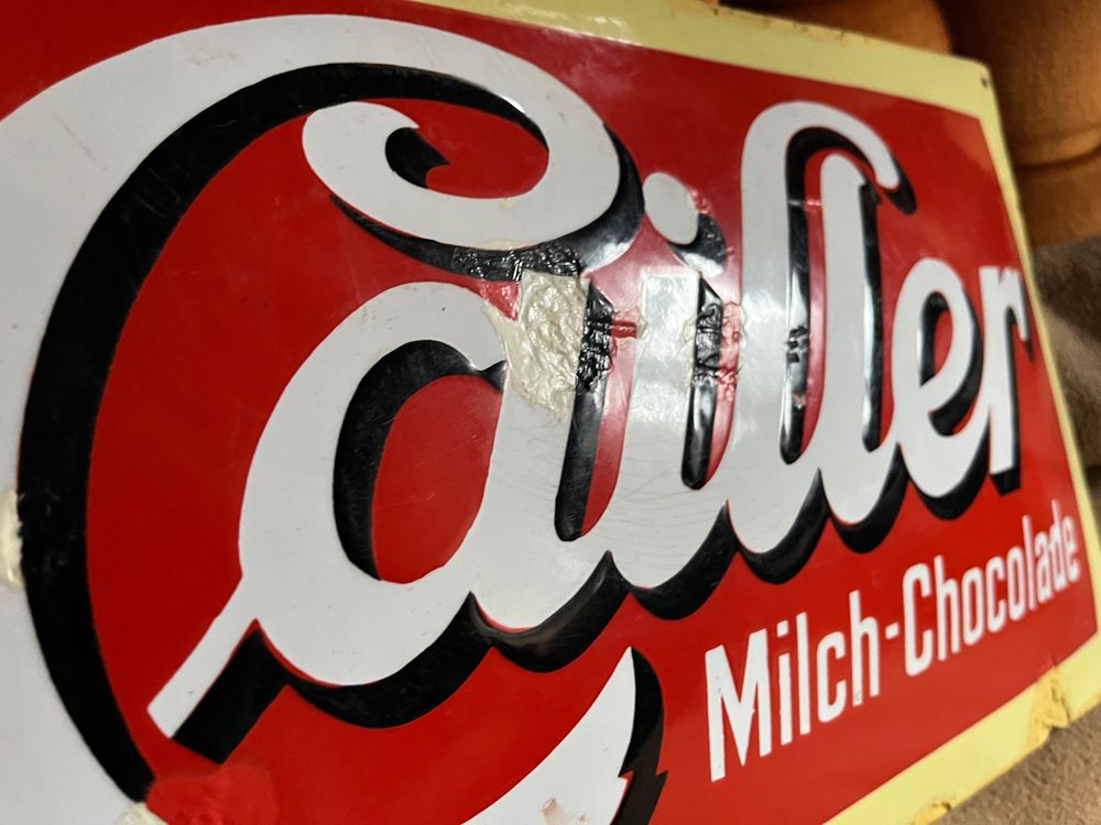 cailler milch chocolade, emailschild, um 1910, 50/30 (Gebraucht) in ...