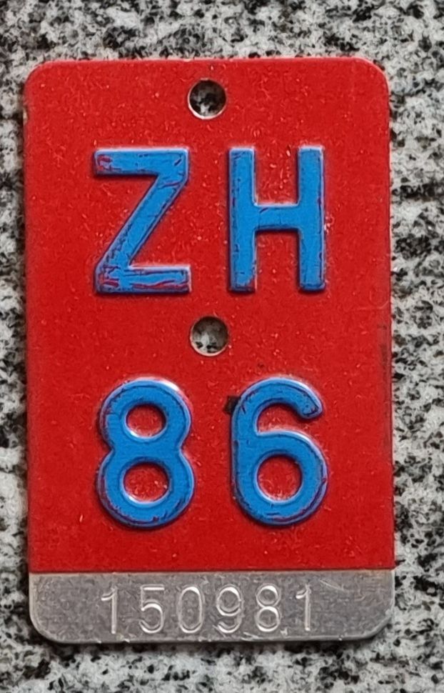 Insegne: Velo - Nummer  ZH 86 – Usato da Winterthur venduto da Schoenesausholz