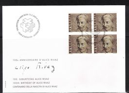 2001 FDC 4er Alice Rivaz  aus ABO