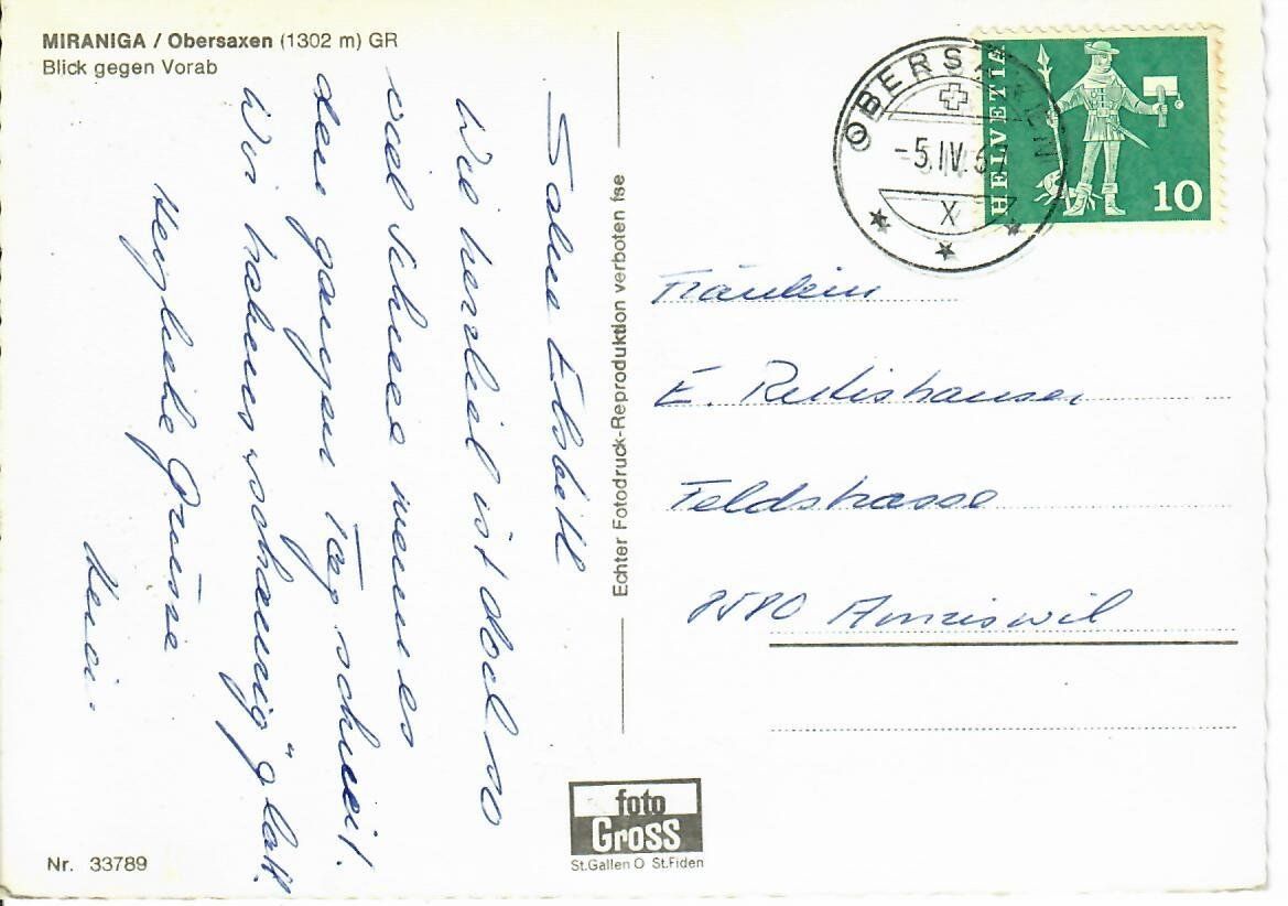 Cartoline postali: Miraniga – Usato da Hochdorf venduto da Ziegel-16 1