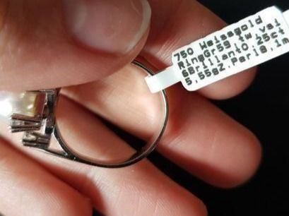 Ringe: Brillant - Perlen Ring aus 750 Weissgold – Gebraucht aus Unterägeri von Altgoldschmuck 8