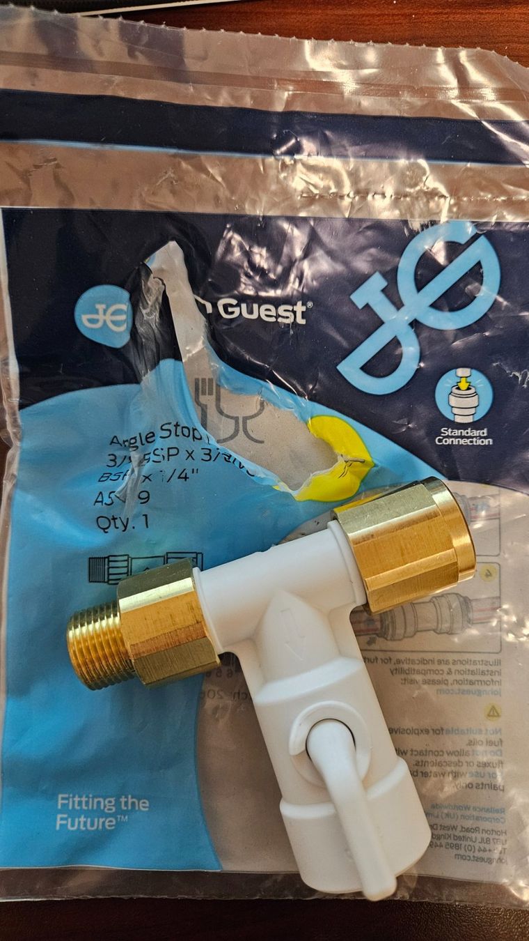 Unità & Adattatore: ASV9 Absperrventil 3/8 Zoll John Guest 1/4" – Nuovo (secondo la descrizione) da Zweidlen venduto da Wtf