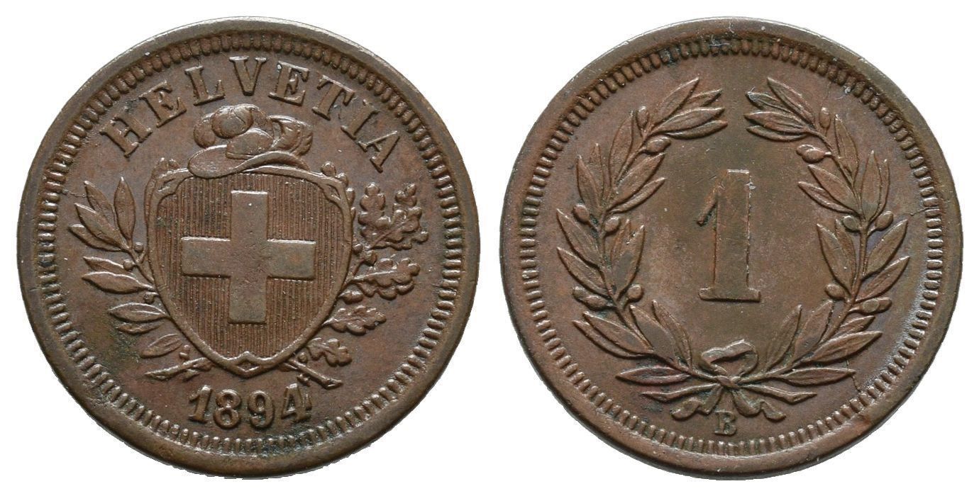 Tutti le monete: 1 Rappen 1894  /249 – Usato da Trimbach venduto da Solothurn1