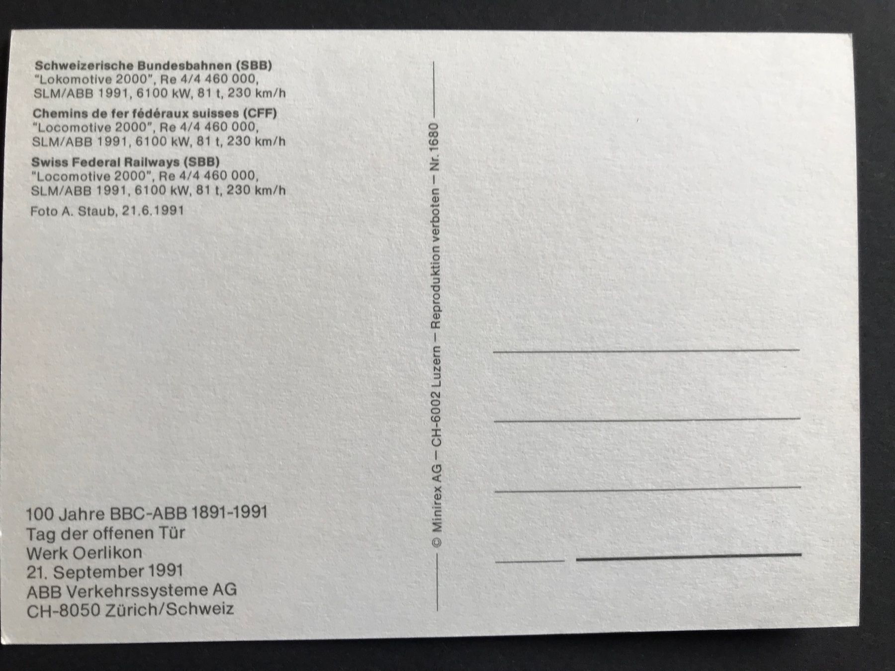 Cartoline postali: SBB Postkarte – Nuovo (secondo la descrizione) da Feldmeilen venduto da Allerlei3112 1
