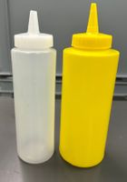 Saucenflaschen gelb und weiss