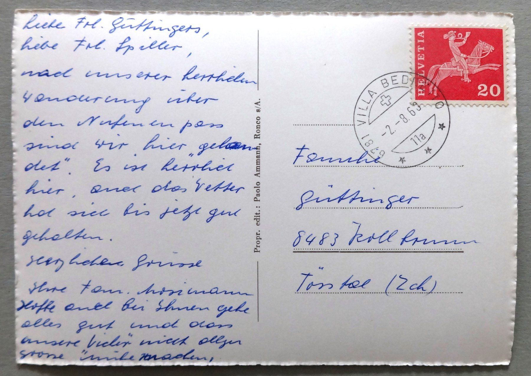Cartes postales: Bedretto m. 1405 e Pizzo Lucendro m. 2967 – D'occasion à Fétigny par Billy2miny 1