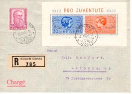 R - Brief Küsnacht - Leipzig 1937 - PJ Block