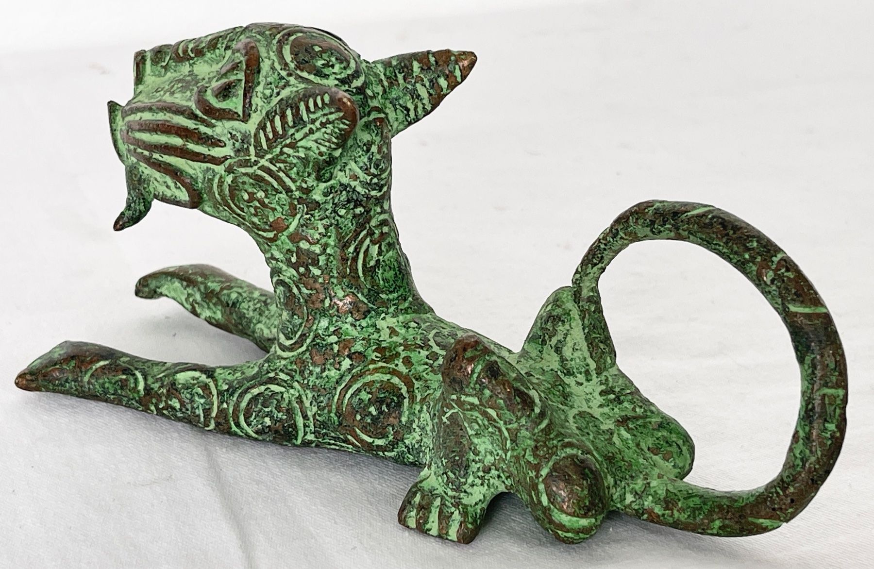 Sculture & Statue: feiner alter Leopard Bronze Benin Länge 15,5 cm – Usato da Rüthi (Rheintal) venduto da Kunsthaus777 7