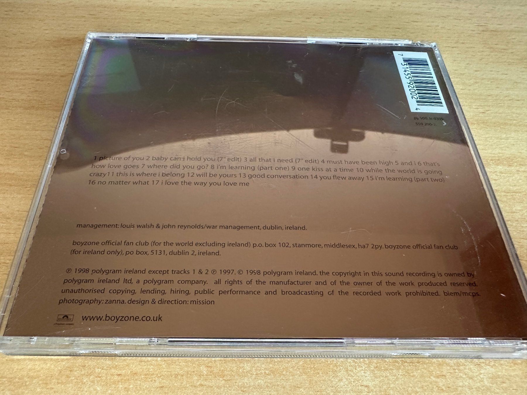 CD: Boyzone – Where We Belong – Usato da Rikon im Tösstal venduto da Alpenmutz 1