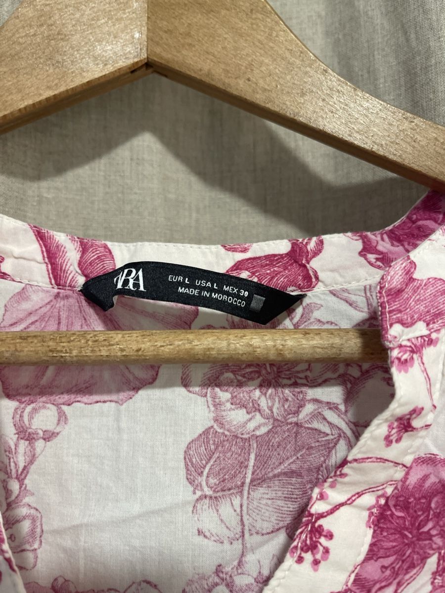 Zara Kleider: Zara Kleid Soft Baumwolle Weiss/Pink, L, Versand + 9.- – Gebraucht aus Meilen von ana9 2