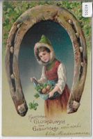Herzlichen Glückwunsch zum Geburtstag - Präge-Litho
