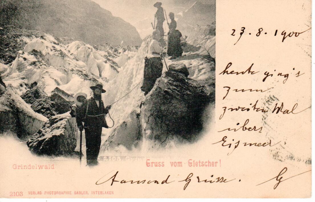 Cartoline postali: Gruss vom Gletscher - Grindelwald 1900 – Usato da Wolhusen venduto da Curver9