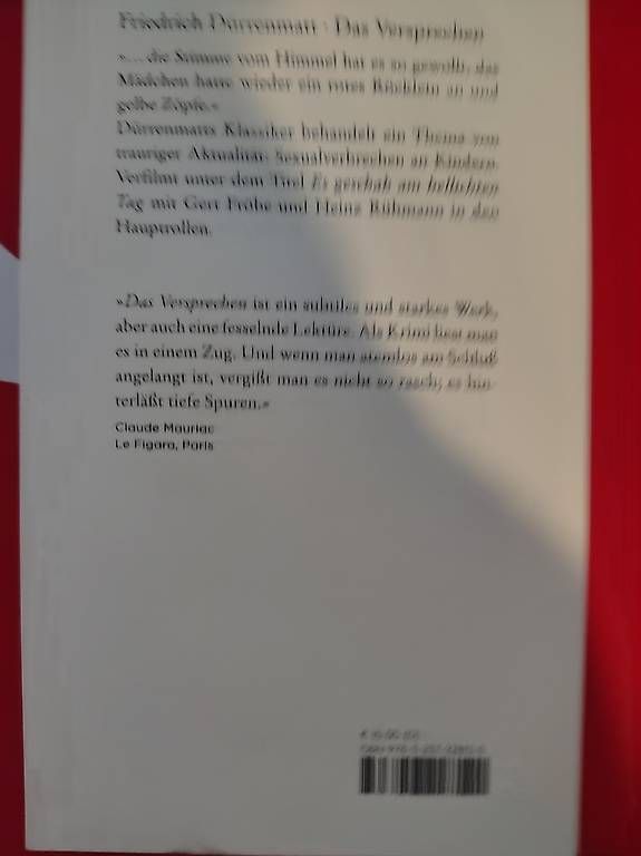 Libri: Friedrich Dürrenmatt, das Versprechen, wie neu – Usato da Gümligen venduto da pre_z2wf 1