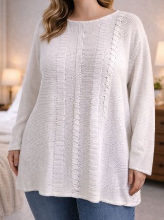 XL XXL DAMEN Oversize Strick pullover Weiss 71 BASIC Frühlin