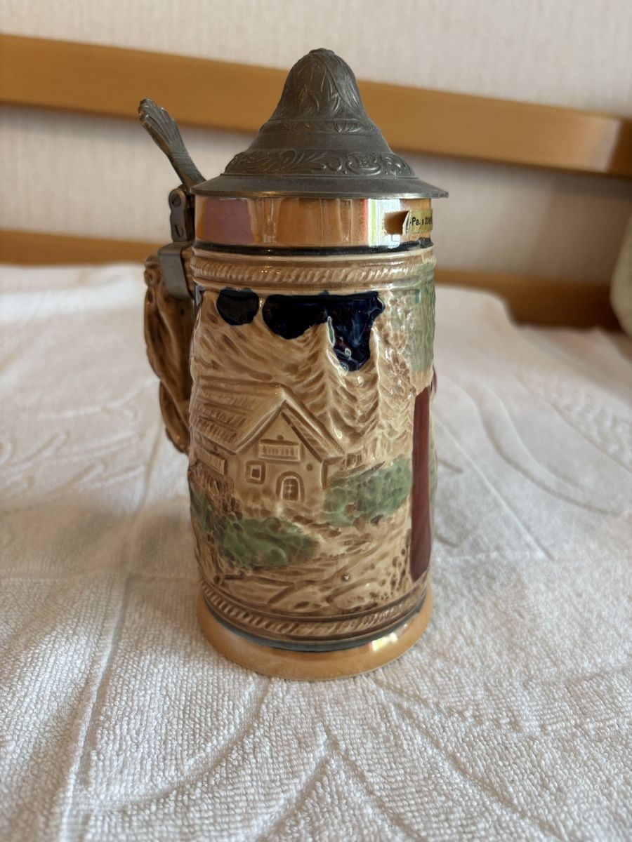 Karaffen: Antiker Bierkrug mit Zinndeckel – Neu (gemäss Beschreibung) aus Kloten von Voni21 1