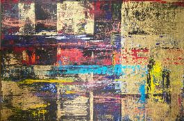 Texturenbild auf Leinwand 120x80x4 cm, Golden Matrix