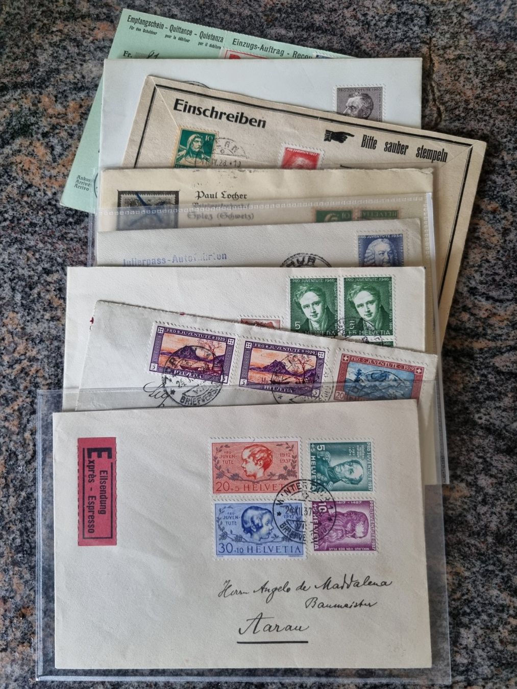 Alle Briefmarken: 8 CH Briefe mit Pro Juventute Ausgaben – Gebraucht aus Gümligen von Geniusbuy