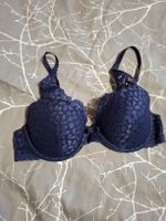 Damen BH Manor 75B dunkelblau Spitze gebraucht