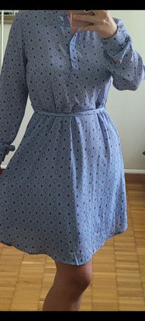 Schönes, elegantes Blusenkleid Sommerkleid mit Muster, Gr 36
