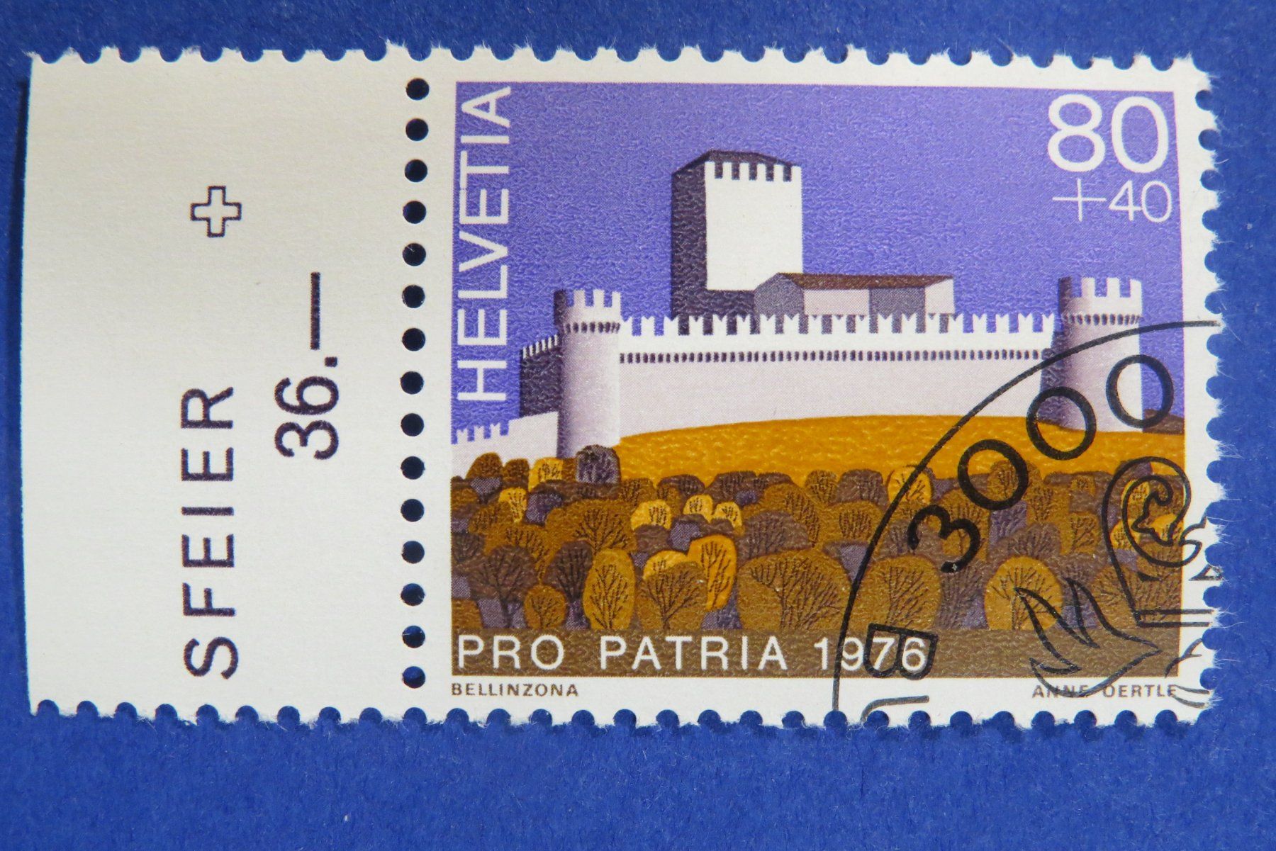 Tutti i francobolli: Serie Pro Patria 1976 - off.Ersttag-Eckstempel BERN – Usato da Brunnen venduto da Kumari 1